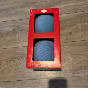 Holiday Time Blue Shatterproof Ornaments Set